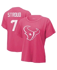 Majestic Women's C.j. Stroud Pink Houston Texans Name Number T-Shirt