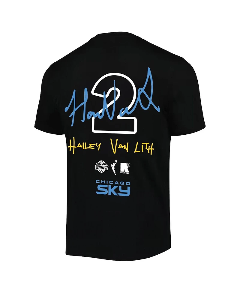 Round21 Men's and Women's Hailey Van Lith Black Chicago Sky Name Number T-Shirt