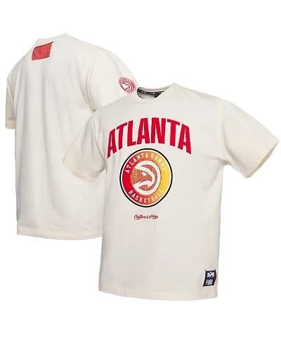 Two Hype x Nba Men's Cream Atlanta Hawks Culture Hoops Collection Premium T-Shirt