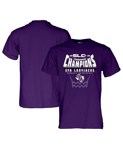 Blue 84 Men's and Women's Purple Stephen F Austin Lady Jacks 2025 Southland Basketball Conference Tournament T-Shirt