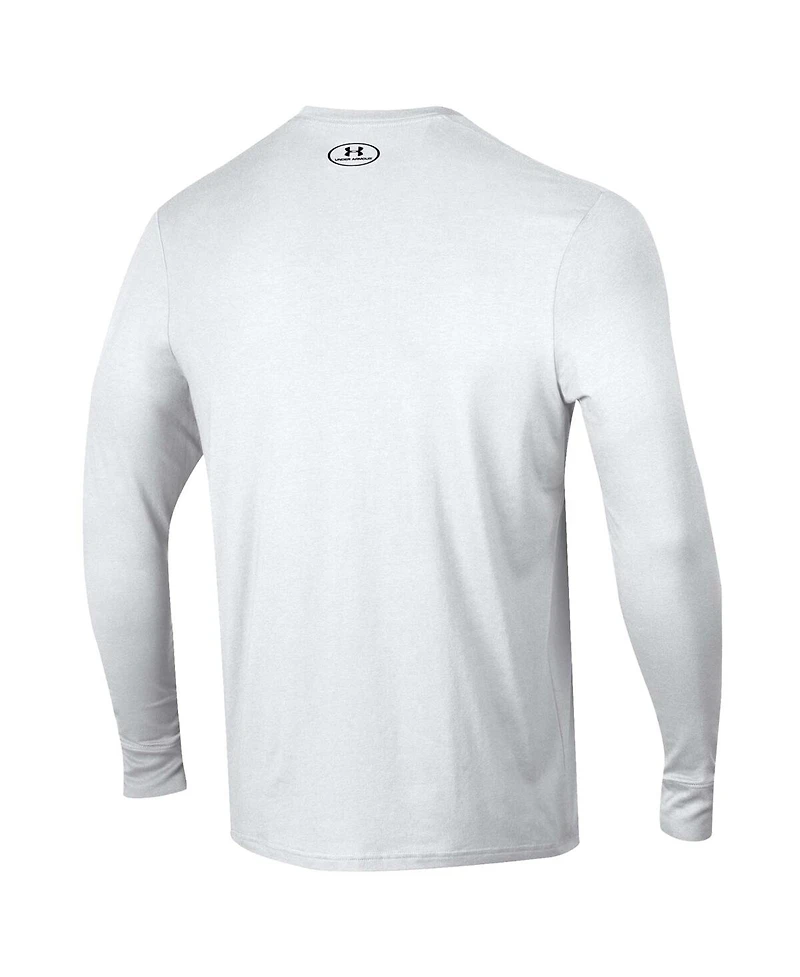 Under Armour Men's White Notre Dame Fighting Irish 2025 Sideline Football Performance Cotton Long Sleeve T-Shirt