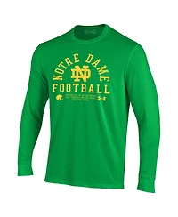 Under Armour Men's Kelly Green Notre Dame Fighting Irish 2025 Sideline Football Performance Cotton Long Sleeve T-Shirt