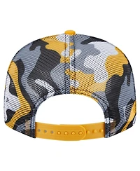 New Era Men's Black/Gold Pittsburgh Penguins Camo Meshback 9FIFTY Snapback Hat