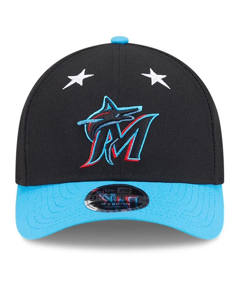 New Era Men's Black/Blue Miami Marlins 2025 Mlb All-Star Game 9FORTY M-Crown Adjustable Hat