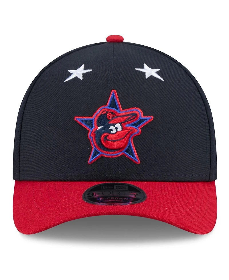 New Era Men's Navy/Red Baltimore Orioles 2025 Mlb All-Star Game Workout 9FORTY M-Crown Adjustable Hat