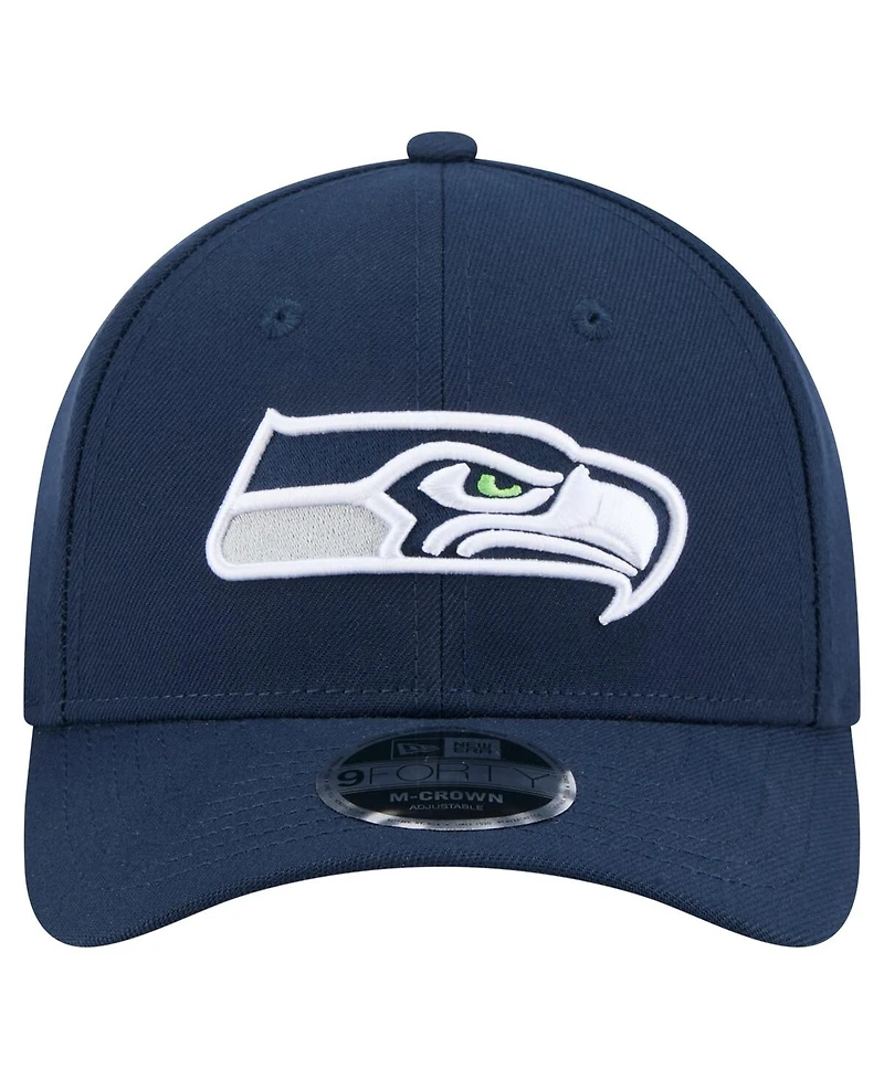 New Era Men's College Navy Seattle Seahawks Team Collection 9FORTY M-Crown Adjustable Hat