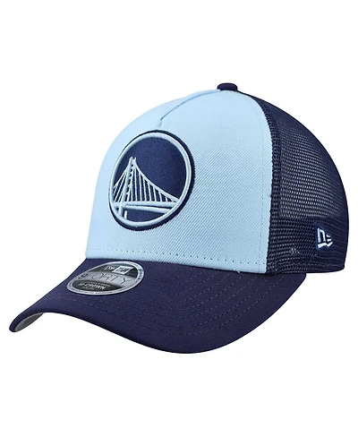 New Era Big Boys and Girls Light Blue Golden State Warriors Colorpack 9FORTY A-Frame Trucker Adjustable Hat