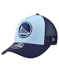 New Era Big Boys and Girls Light Blue Golden State Warriors Colorpack 9FORTY A-Frame Trucker Adjustable Hat