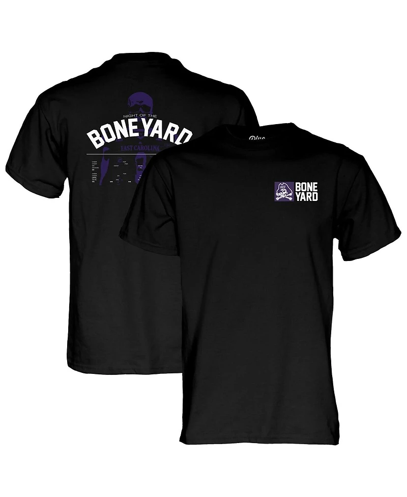 Blue 84 Men's and Women's Black Ecu Pirates Night of the Boneyard T-Shirt
