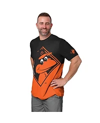 Foco Men's Black/Orange Baltimore Orioles Big Logo Mascot T-Shirt