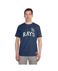 New Era Men's Navy Tampa Bay Rays Throwback Pinstripe T-Shirt
