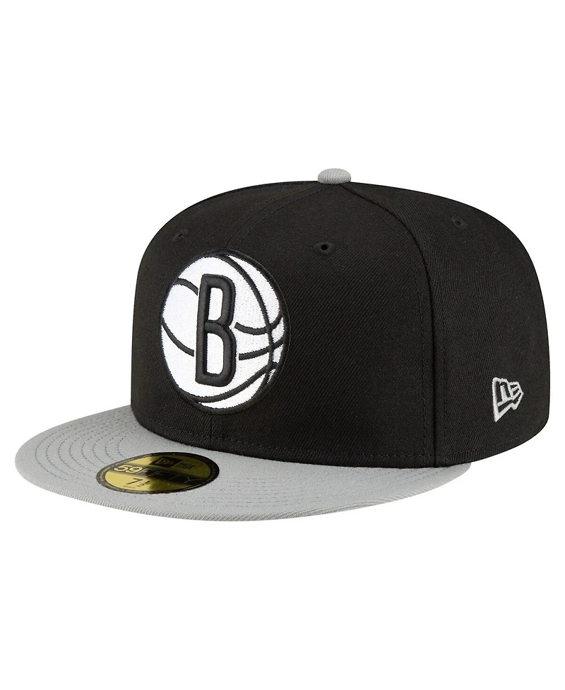New Era Men's Black/White Brooklyn Nets 2-Tone 59FIFTY Fitted Hat
