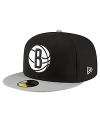 New Era Men's Black/White Brooklyn Nets 2-Tone 59FIFTY Fitted Hat
