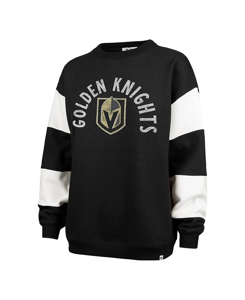 '47 Brand Women's Black Vegas Golden Knights Eephus Barred Pullover Sweatshirt