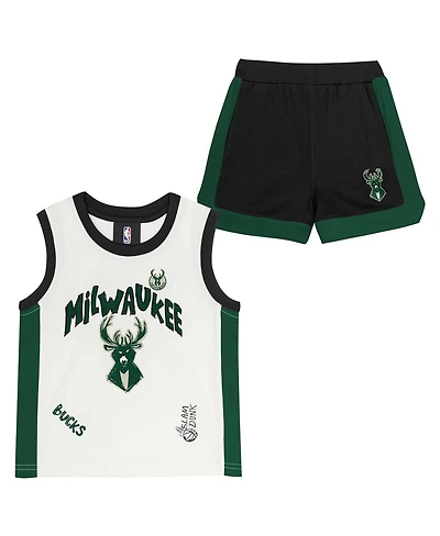 Outerstuff Preschool Milwaukee Bucks Mesh Tank Top and Shorts Set