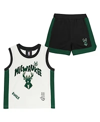 Outerstuff Preschool Milwaukee Bucks Mesh Tank Top and Shorts Set