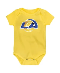 Outerstuff Baby Boys and Girls 3-Pack Los Angeles Rams Team Starter Bodysuit Set