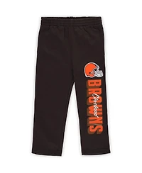 Outerstuff Toddler Brown Cleveland Browns Coin Toss Pullover Fleece Hoodie and Pants Set