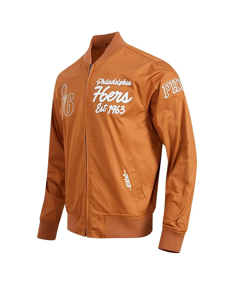 Pro Standard Men's Brown Philadelphia 76ers Paint The City Full-Zip Jacket