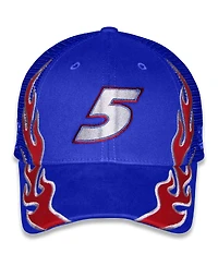 Checkered Flag Sports Big Boys and Girls Blue Kyle Larson HendrickCars.com Flame Trucker Adjustable Hat