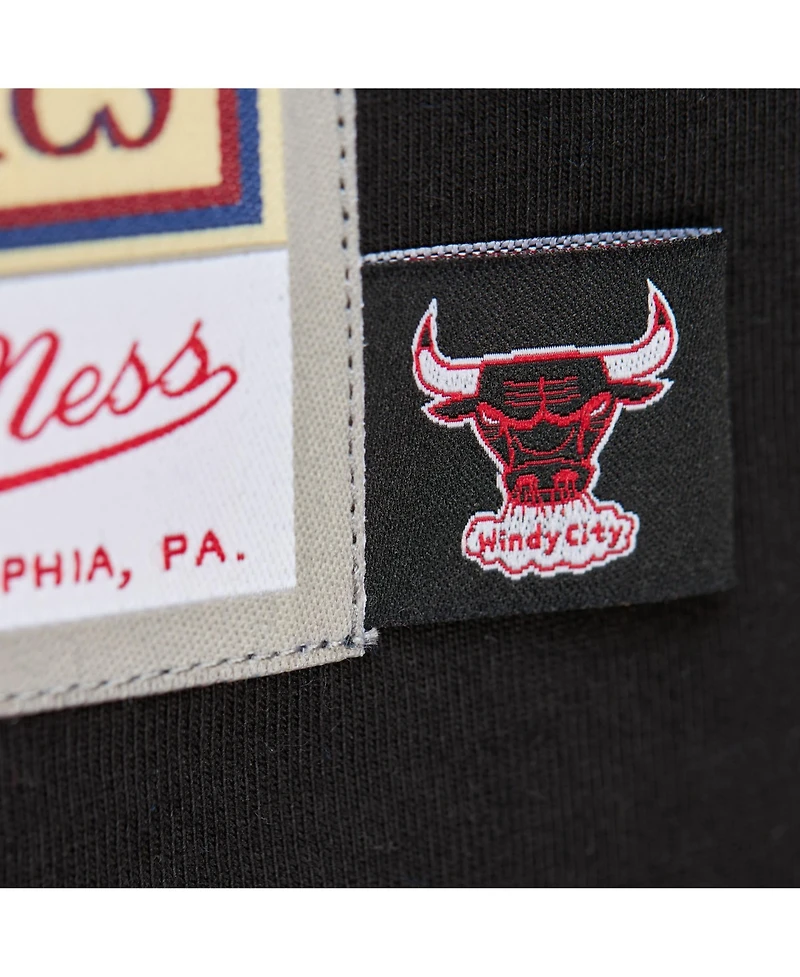 Mitchell & Ness Men's Black Chicago Bulls Hardwood Classics Contrast 2K Graphic T-Shirt