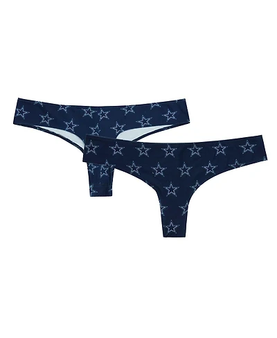 Concepts Sport Women's Navy Dallas Cowboys Record Allover Print Knit Thong