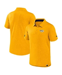 Fanatics Men's Gold Nashville Predators Authentic Pro Jacquard Polo Shirt