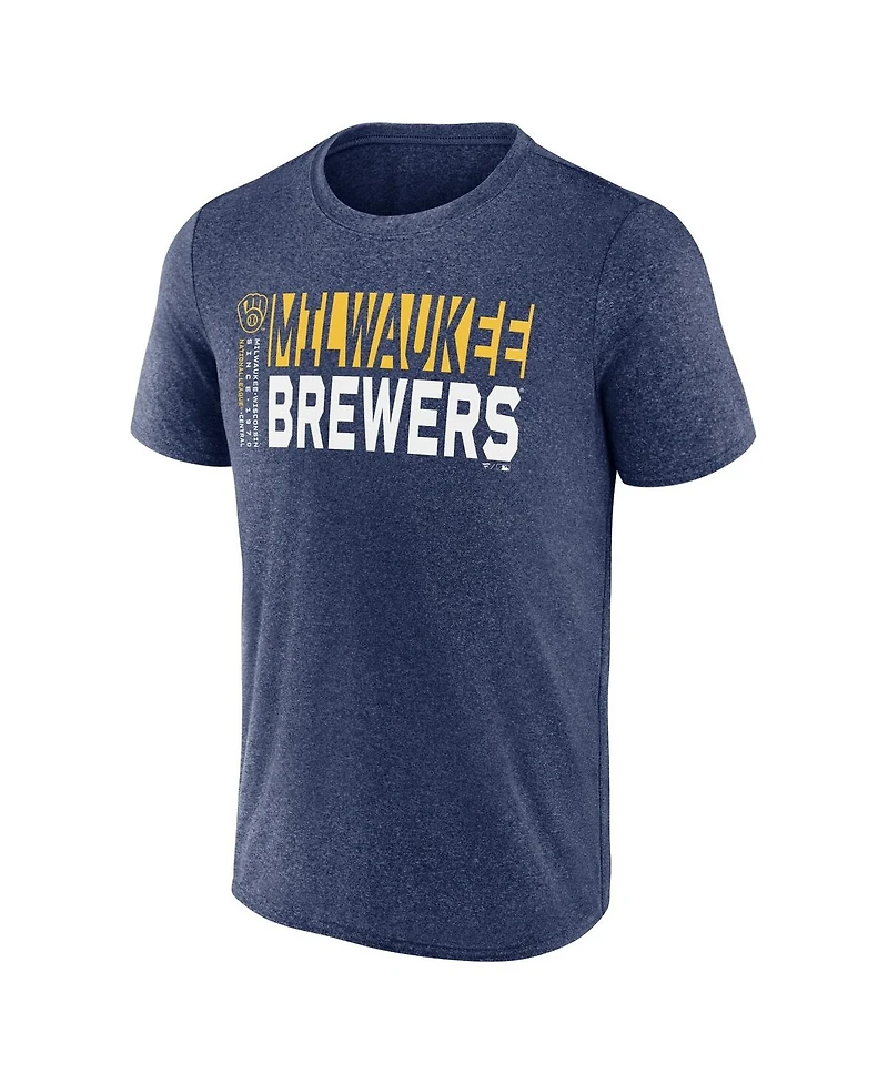 Fanatics Men's Heather Navy Milwaukee Brewers Fundamentals Shoot for the Sky T-Shirt