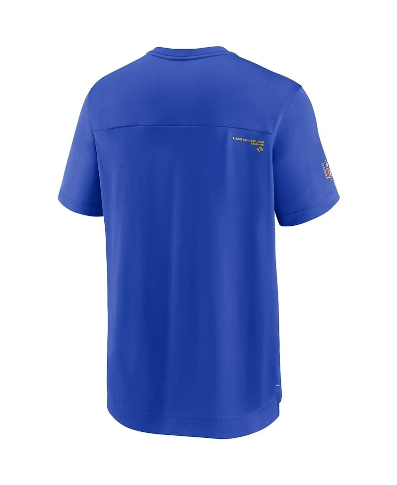 Nike Men's Royal Los Angeles Rams Sideline Coaches Performance V-Neck T-Shirt