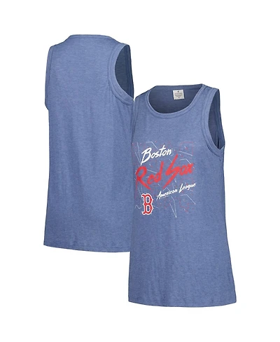 Soft As A Grape Women's Navy Boston Red Sox Gauze High Neck Tank Top