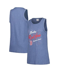Soft As A Grape Women's Navy Boston Red Sox Gauze High Neck Tank Top