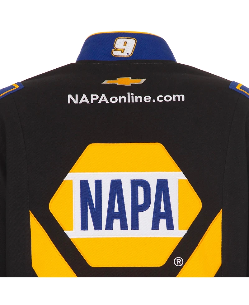 Jh Design Men's Black/Royal Chase Elliott Napa Full-Snap Twill Uniform Jacket