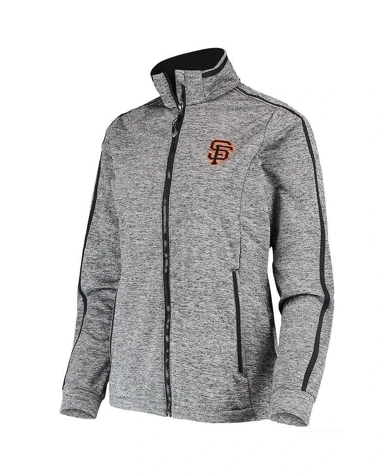 Antigua Women's Heathered Black San Francisco Giants Full-Zip Golf Jacket