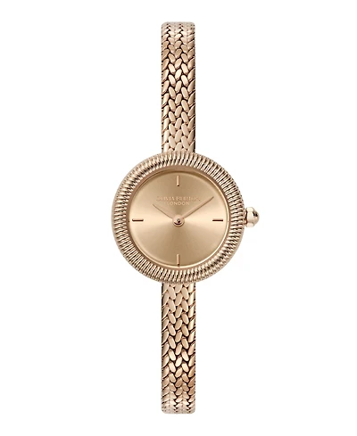Olivia Burton Women's Finery Rose Gold Tone Stainless Steel Mesh Bracelet Watch, 20mm