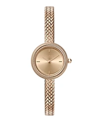 Olivia Burton Women's Finery Rose Gold Tone Stainless Steel Mesh Bracelet Watch, 20mm