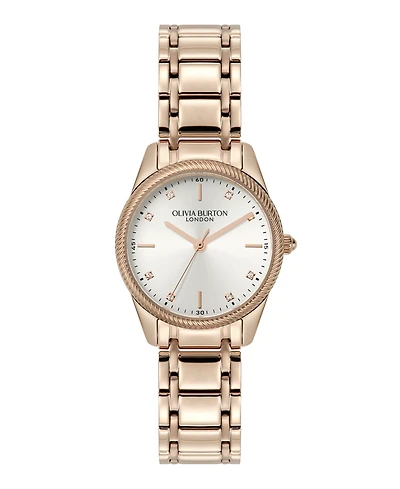 Olivia Burton Women's Egerton Rose Gold Tone Stainless Steel Bracelet Watch, 28mm