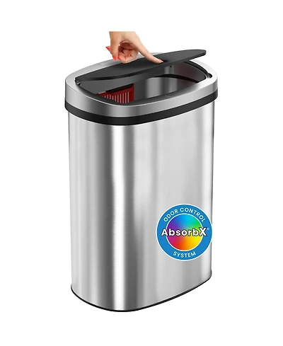 13 Gallon Composite Press Lid Kitchen Trash Can with AbsorbX