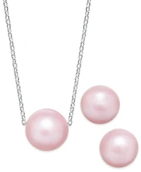 Cultured Freshwater Pearl Classic Jewelry Set Sterling Silver (8-10mm)