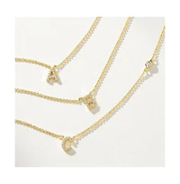 14k Gold-Plated Pave Initial Necklace