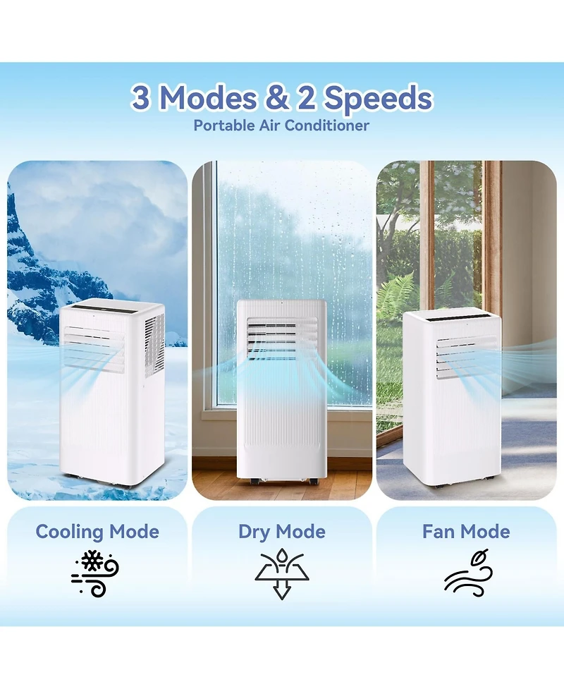 gaomon 10,000 Btu Portable Ac, 3-in-1 Cooling/Fan/Dry Unit for 560 Sq.Ft, Low Noise for Home & Office