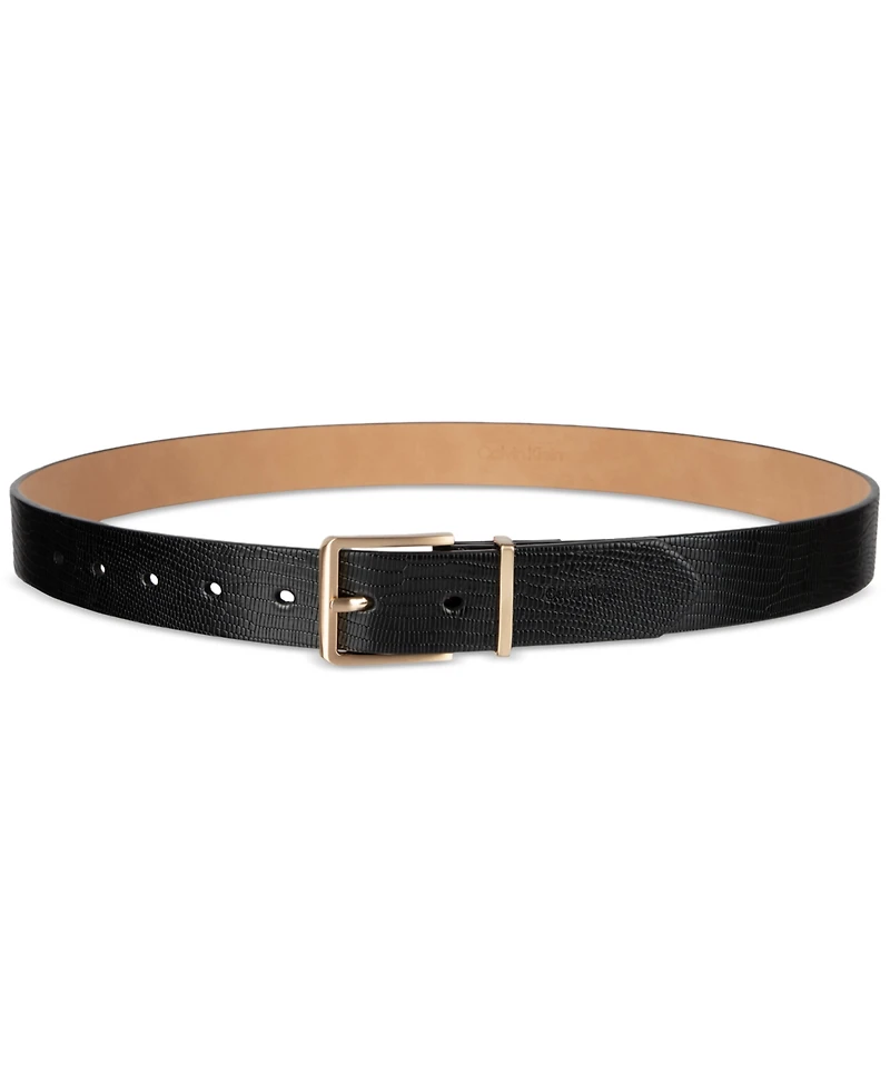 Calvin Klein 2-Pc. Skinny Faux-Leather & Embossed Belt Set