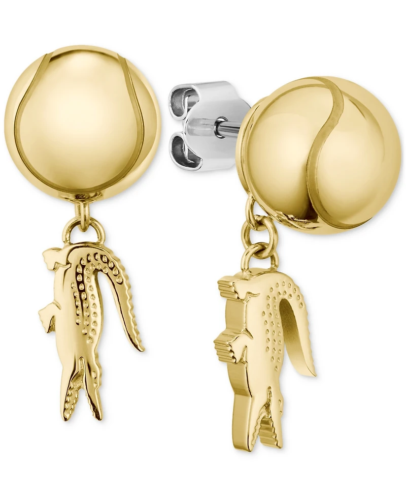 Lacoste Bead & Crocodile Drop Earrings