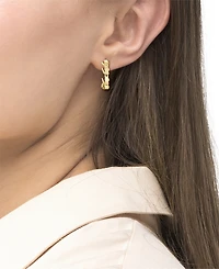 Lacoste Small Crocodile C-Hoop Earrings, 0.80"