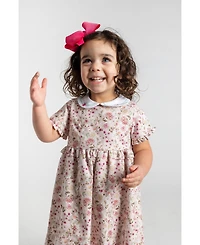 Florence Eiseman Little Girls Floral Dress With Embroidered Collar