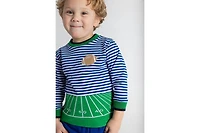 Florence Eiseman Toddler Boys Stripe Knit Shirt With Football Field