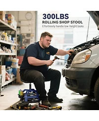 Homcom Rolling Mechanic Stool, 300 Lbs Capacity Garage