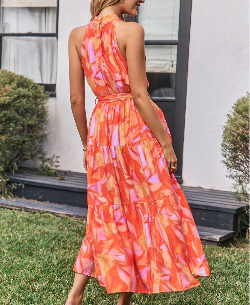 Cupshe Women's Sunset Whirl Floral Maxi Beach Dress