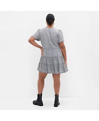 City Chic Plus Denim Tier Dress