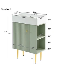 Casainc 21.6" Bathroom Vanity Combo Cabinet with Single Ceramic Sink and Left Side Storage