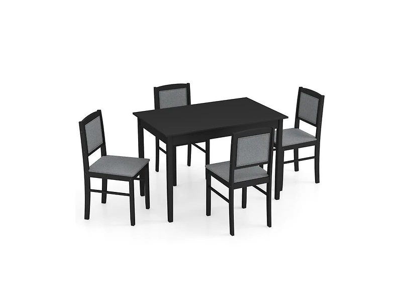 Slickblue 5-Piece Dining Table Set for 4 with Rubber Wood Legs – Compact Design Small Rooms